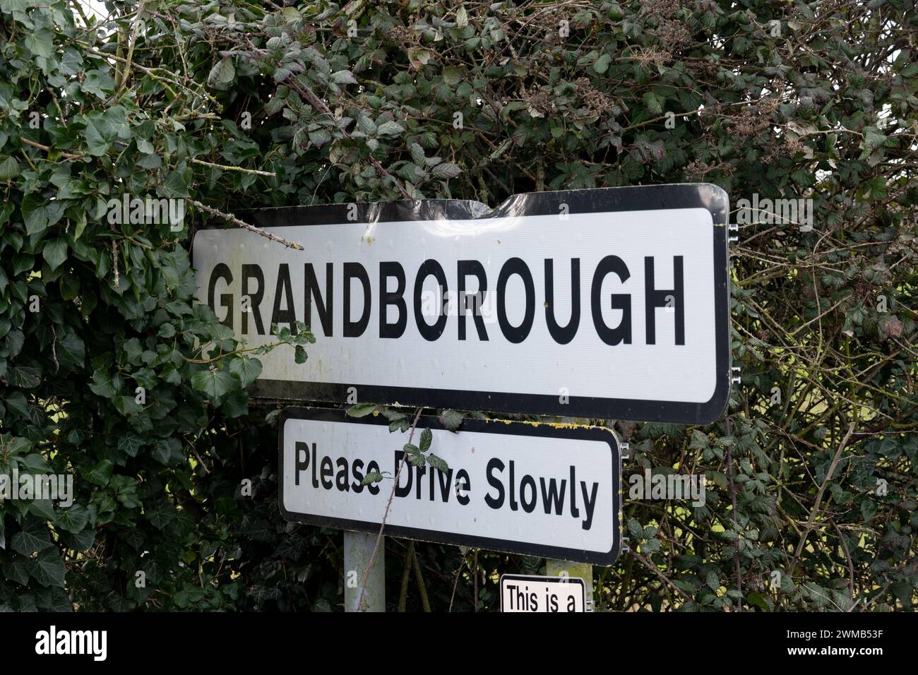 Grandborough village sign, Warwickshire, England, UK Stock Photo Alamy