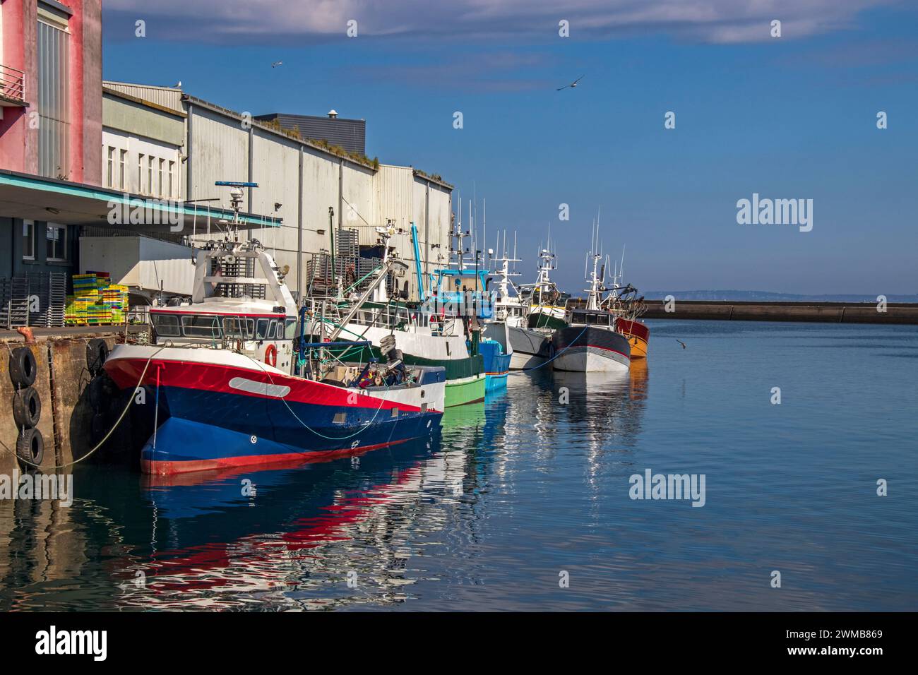 Douarnenez. Trawlers in the port of Rosmeur. Finistère. Brittany Stock Photo