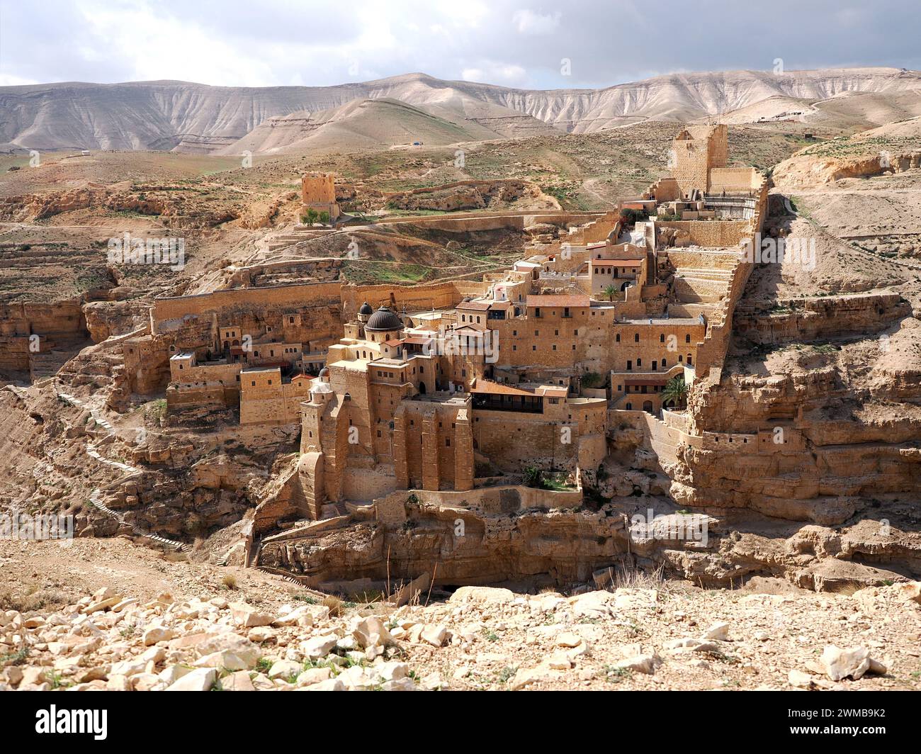 Mar Saba - Greek Orthodox monastery in the Israeli desert. Stock Photo