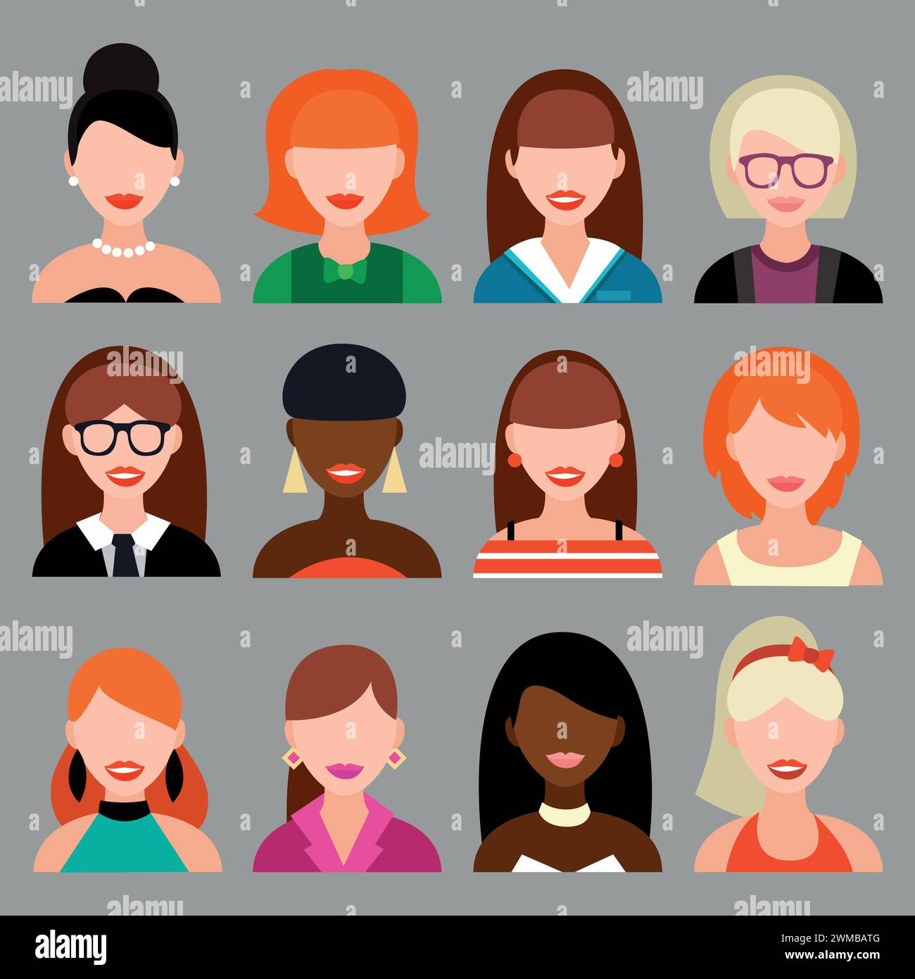 People avatar set People colourful flat style vector illustration set ...
