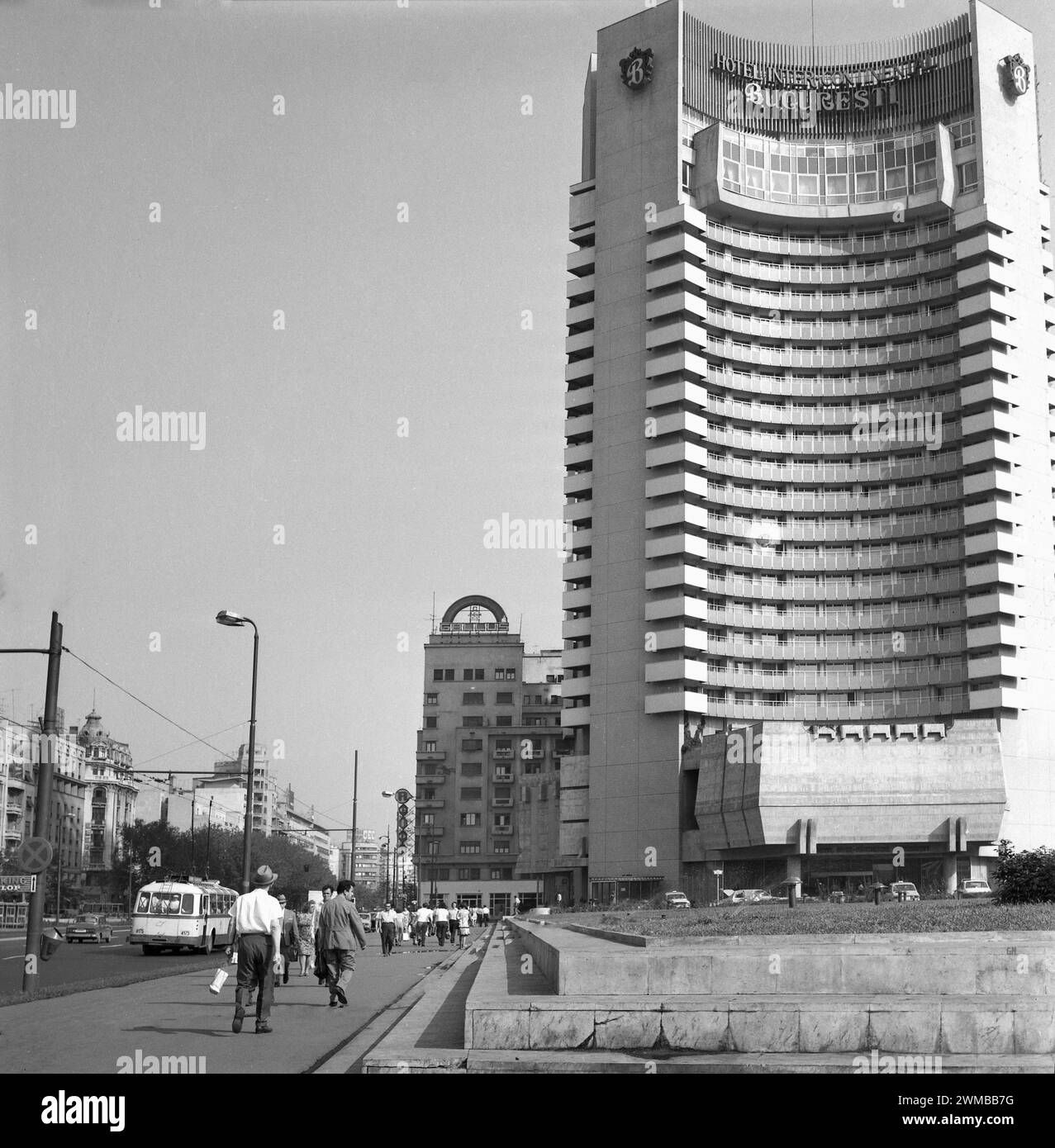 Exterior view of the Intercontinental Hotel in downtown Bucharest, Romania, approx. 1980 Stock Photo