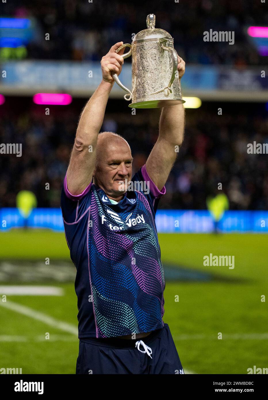 2024 6 Nations Championship - Scotland v, UK. 24th Feb, 2024. A great send off for team doctor, James Robson, who retires after 33 years after watching Scotland beat England 30-21 in the 3rd round of the 2024 6 Nations Championship at the Scottish Gas Murrayfield Stadium, Edinburgh, UK Credit: Ian Jacobs/Alamy Live News Stock Photo