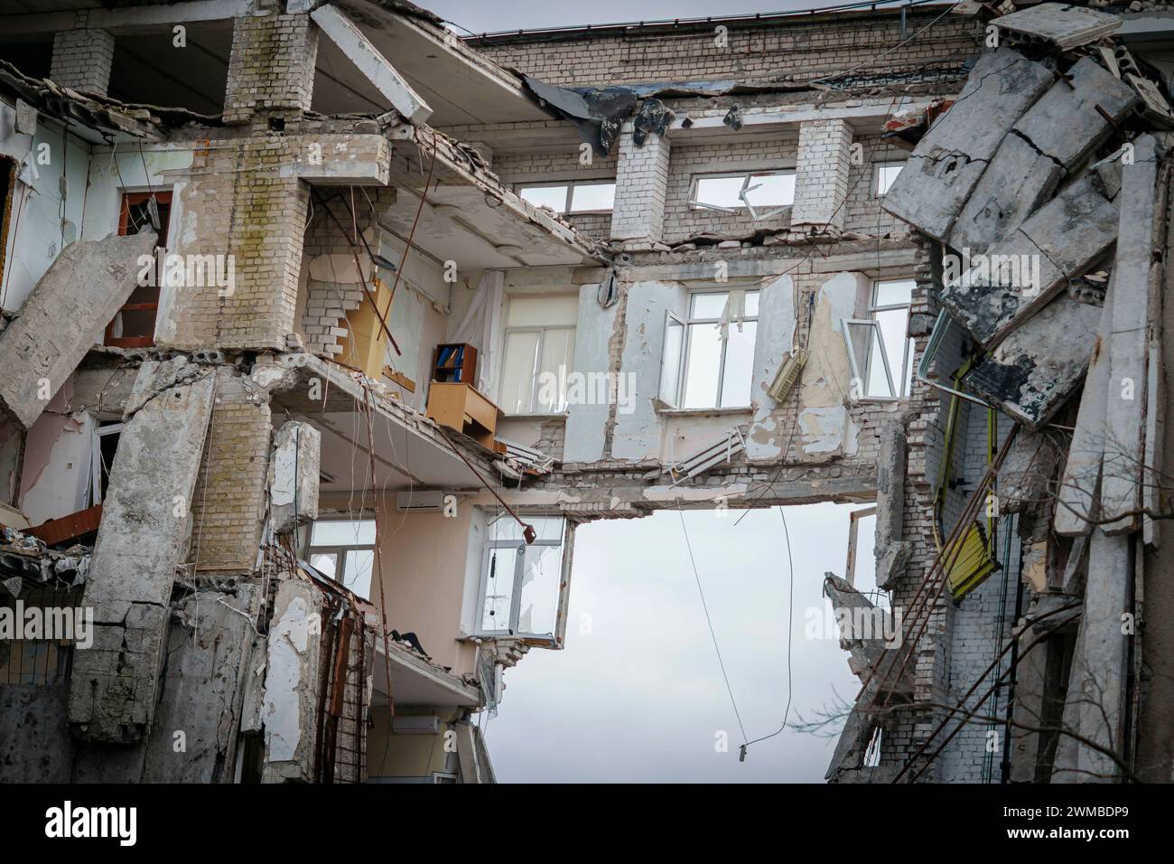 Mykolaiv, Ukraine. 25th Feb, 2024. Destroyed building of the Mykolaiv regional administration. Mykolaiv, February 25, 2024. Photographed on behalf of the Foreign Office Credit: dpa/Alamy Live News Stock Photo