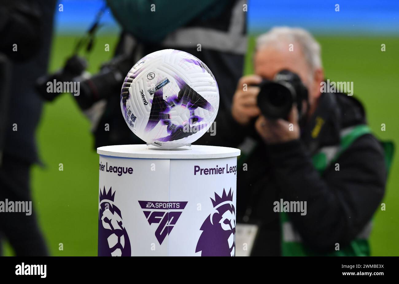 The Premier League ball ready for the match between Brighton and Hove Albion and Everton at the American Express Stadium  , Brighton , UK - 24th  February  2024  Photo Simon Dack / Telephoto Images Editorial use only. No merchandising. For Football images FA and Premier League restrictions apply inc. no internet/mobile usage without FAPL license - for details contact Football Dataco Stock Photo