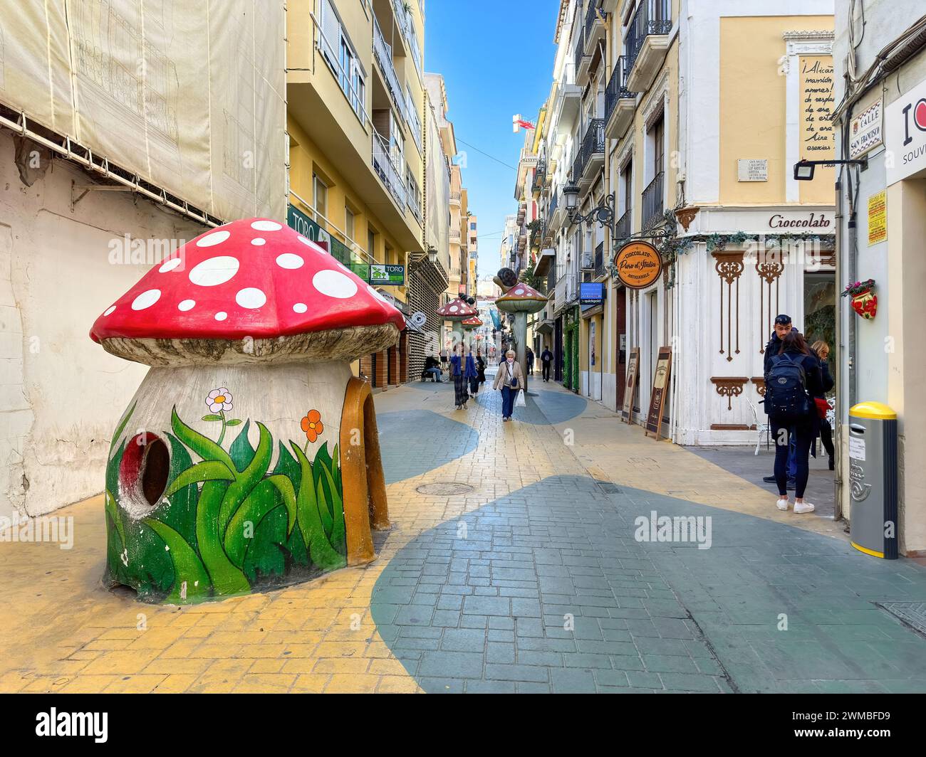 Calle de las Setas or The Mushroom Street in Alicante, Spain Stock