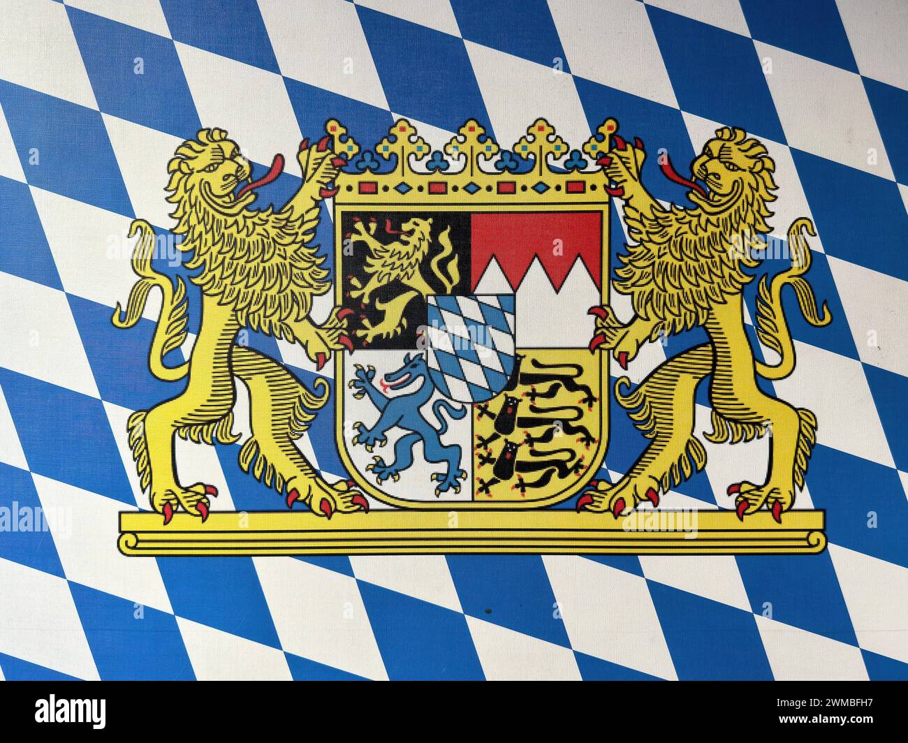 Bavaria Lion Flag, symbol or crest Stock Photo