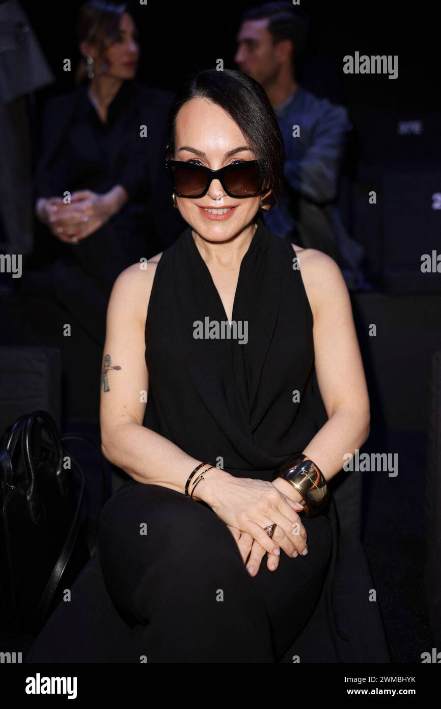 Milan, Italy. 25th Feb, 2024. Alexia attends Armani Fashion show during Milan Fashion Week women