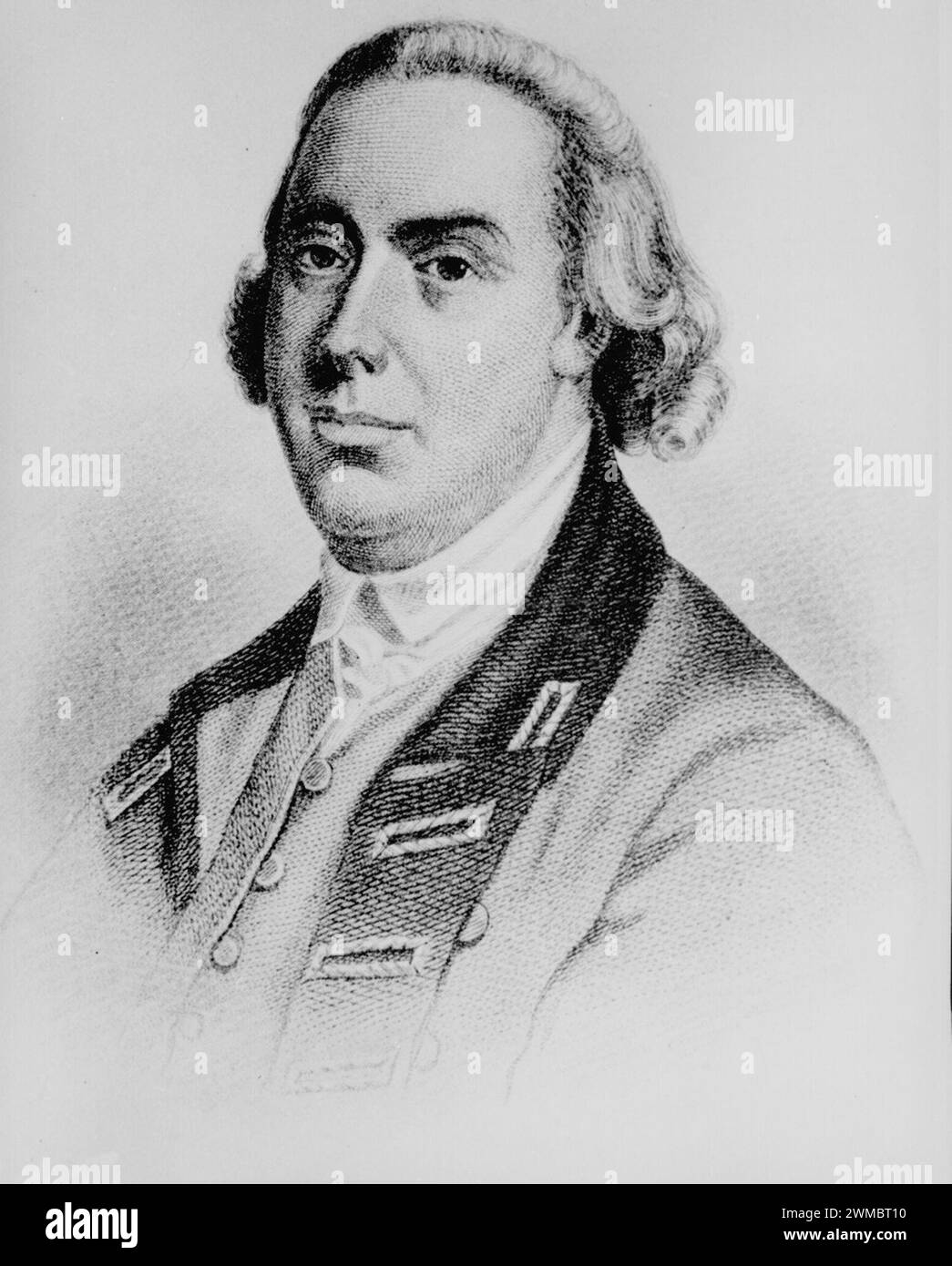 British General Thomas Gage. General Thomas Gage (1718 – 1787) British Army general officer Stock Photo