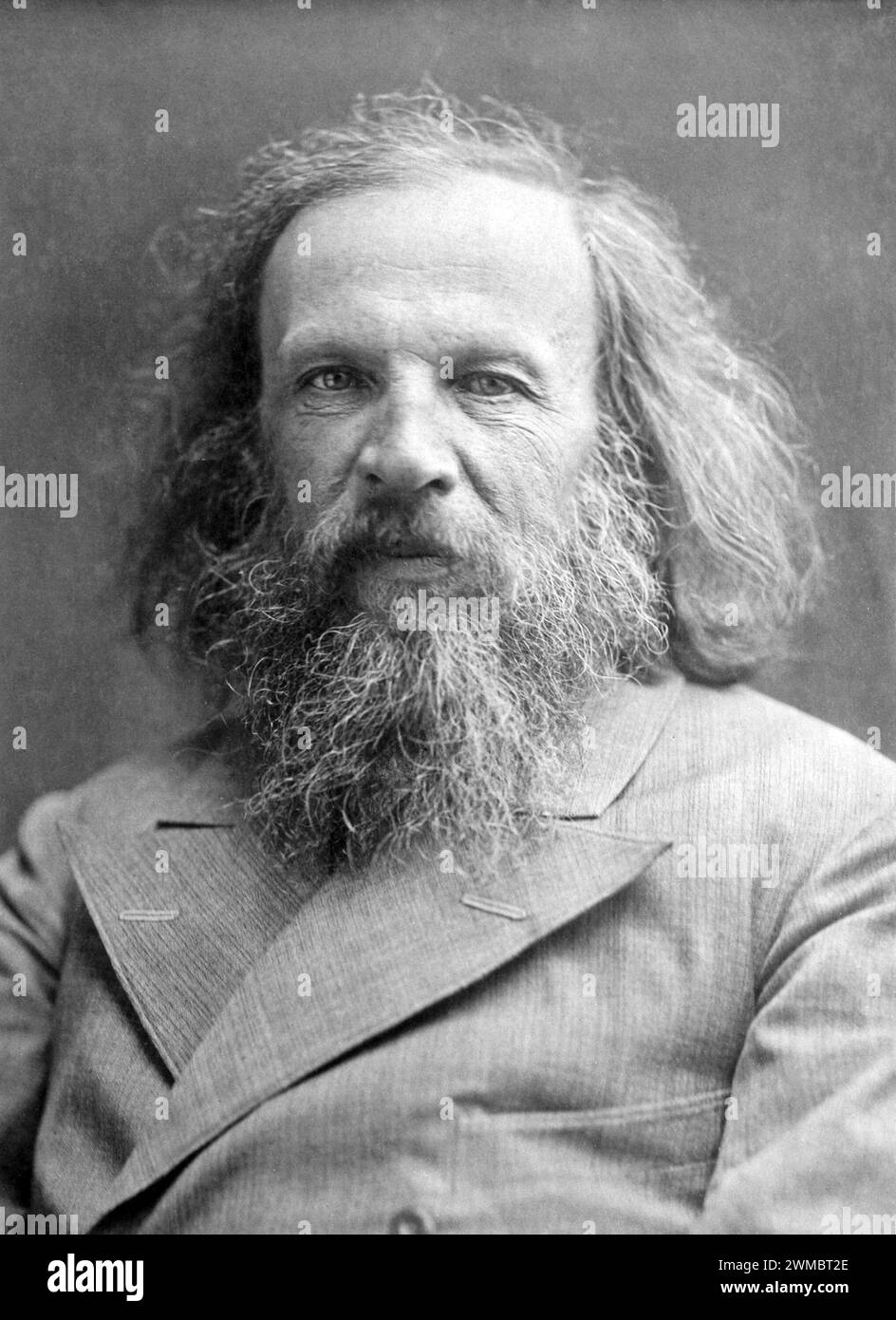 Dmitri Mendeleev, Dmitri Ivanovich Mendeleev (1834 – 1907) Russian chemist and inventor. Stock Photo