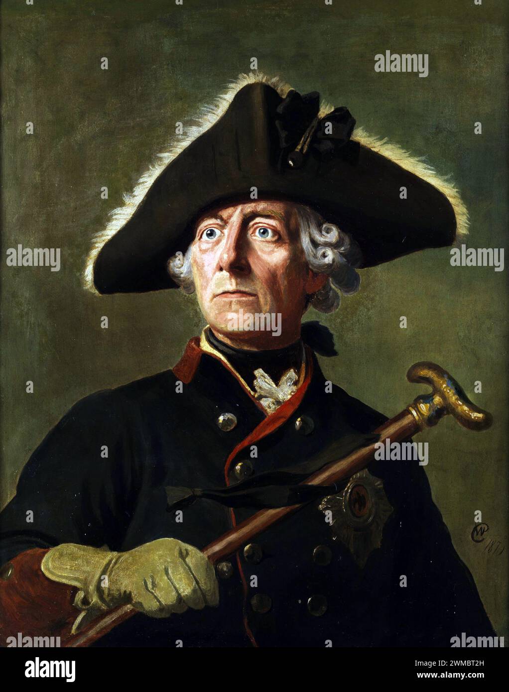 Frederick II (1712 – 1786) King in Prussia from 1740 until 1772, and King of Prussia from 1772 until 1786. Frederick the Great, by Wilhelm Camphausen Stock Photo