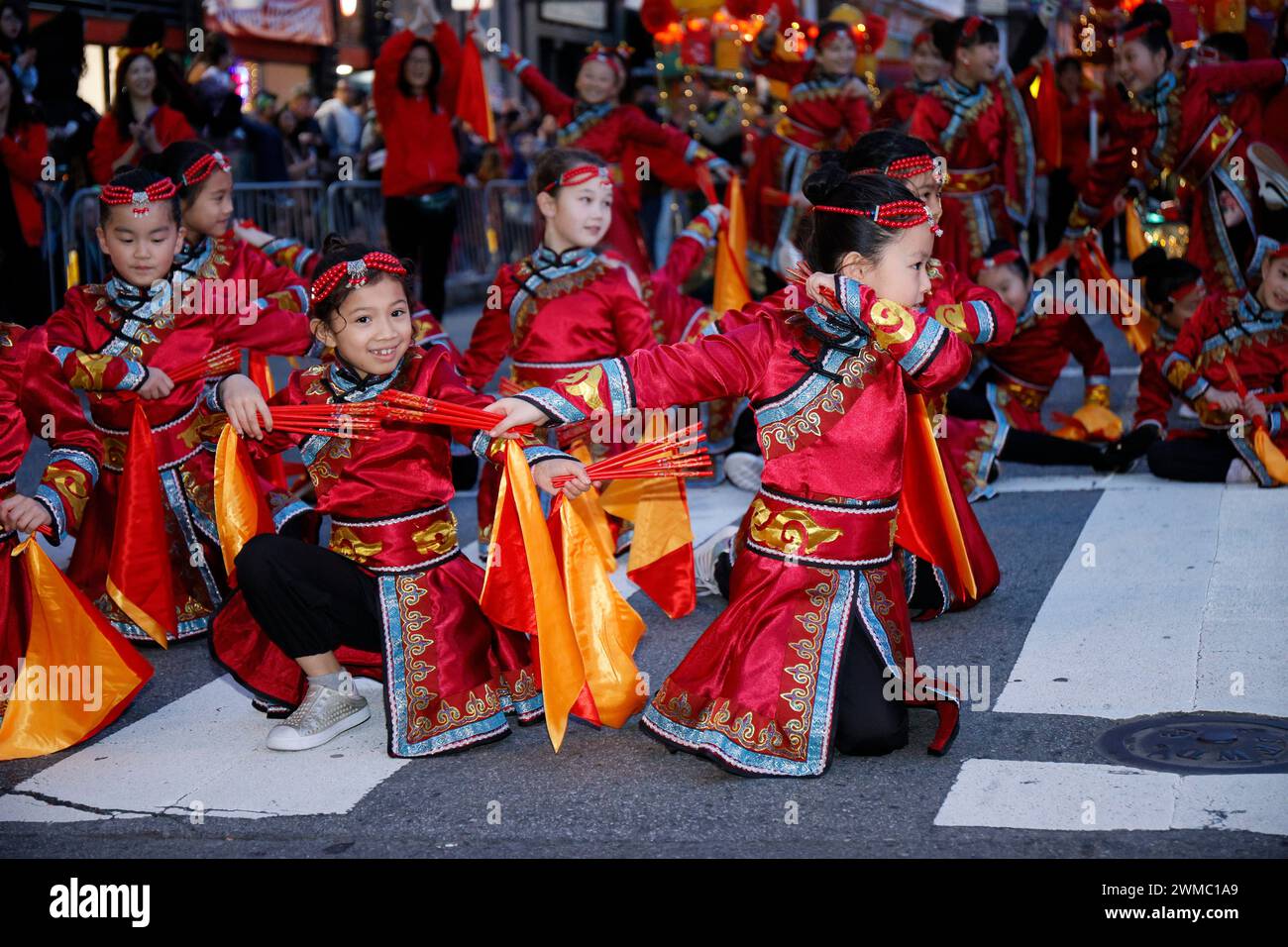 San Francisco, California, USA. 24th Feb, 2024. Performers and sightseers gather in Chinatown, San Francisco for the 2024 Chinese New Year Festival and Parade. Credit: Tim Fleming/Alamy Live News Stock Photo