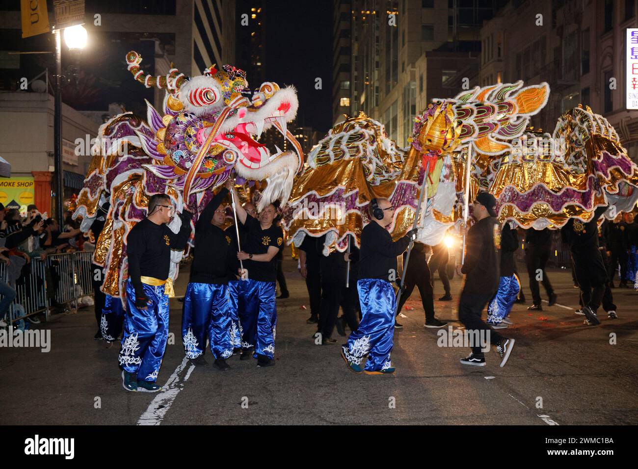 San Francisco, California, USA. 24th Feb, 2024. Performers and sightseers gather in Chinatown, San Francisco for the 2024 Chinese New Year Festival and Parade. Credit: Tim Fleming/Alamy Live News Stock Photo