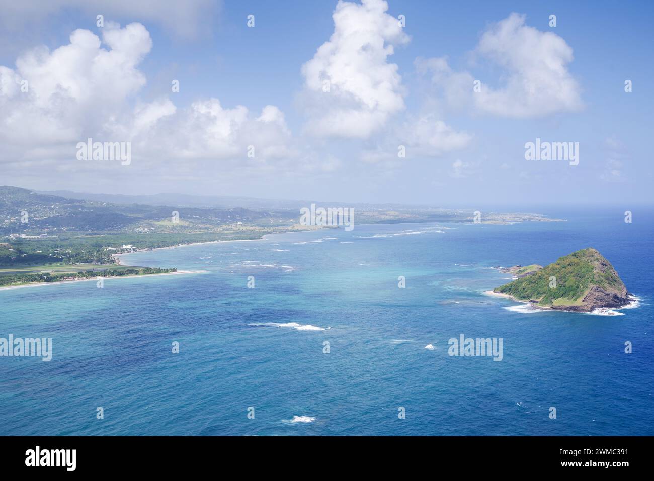 View of the southeast coast and Maria Islands from Cape Moule-a-Chique - Saint Lucia, West Indies Stock Photo