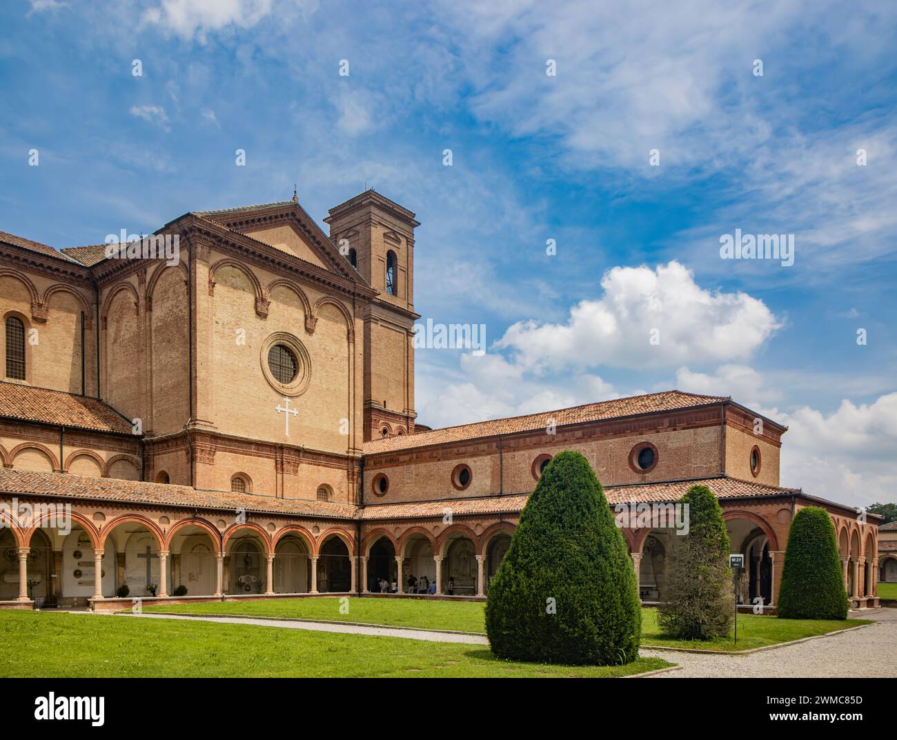 Ferrara, Emilia Romagna, Italy. The monumental Ferrara Charterhouse, full of gardens, architecture, historic buildings, art and history. UNESCO World Stock Photo