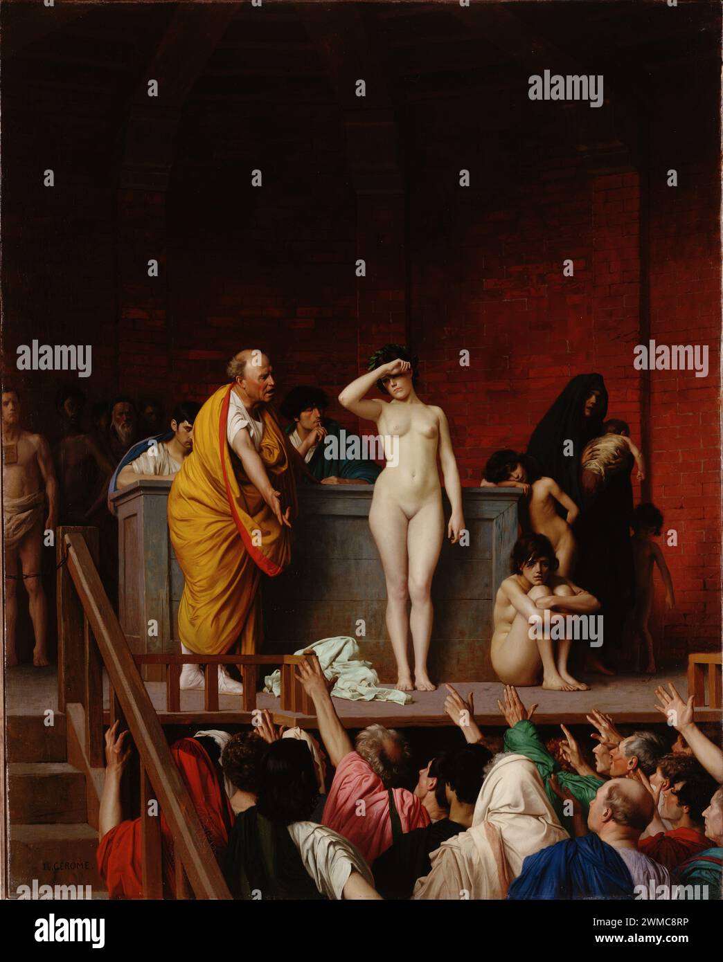 Jean-Léon Gérôme - Slave Market in Rome  1884 Stock Photo