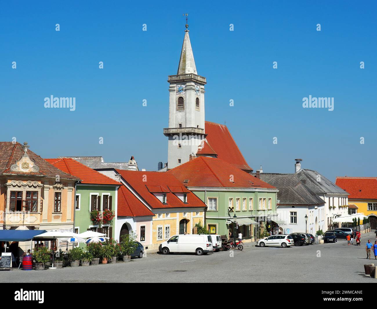Main square, Rust, Ruszt, state Burgenland, Austria, Europe Stock Photo