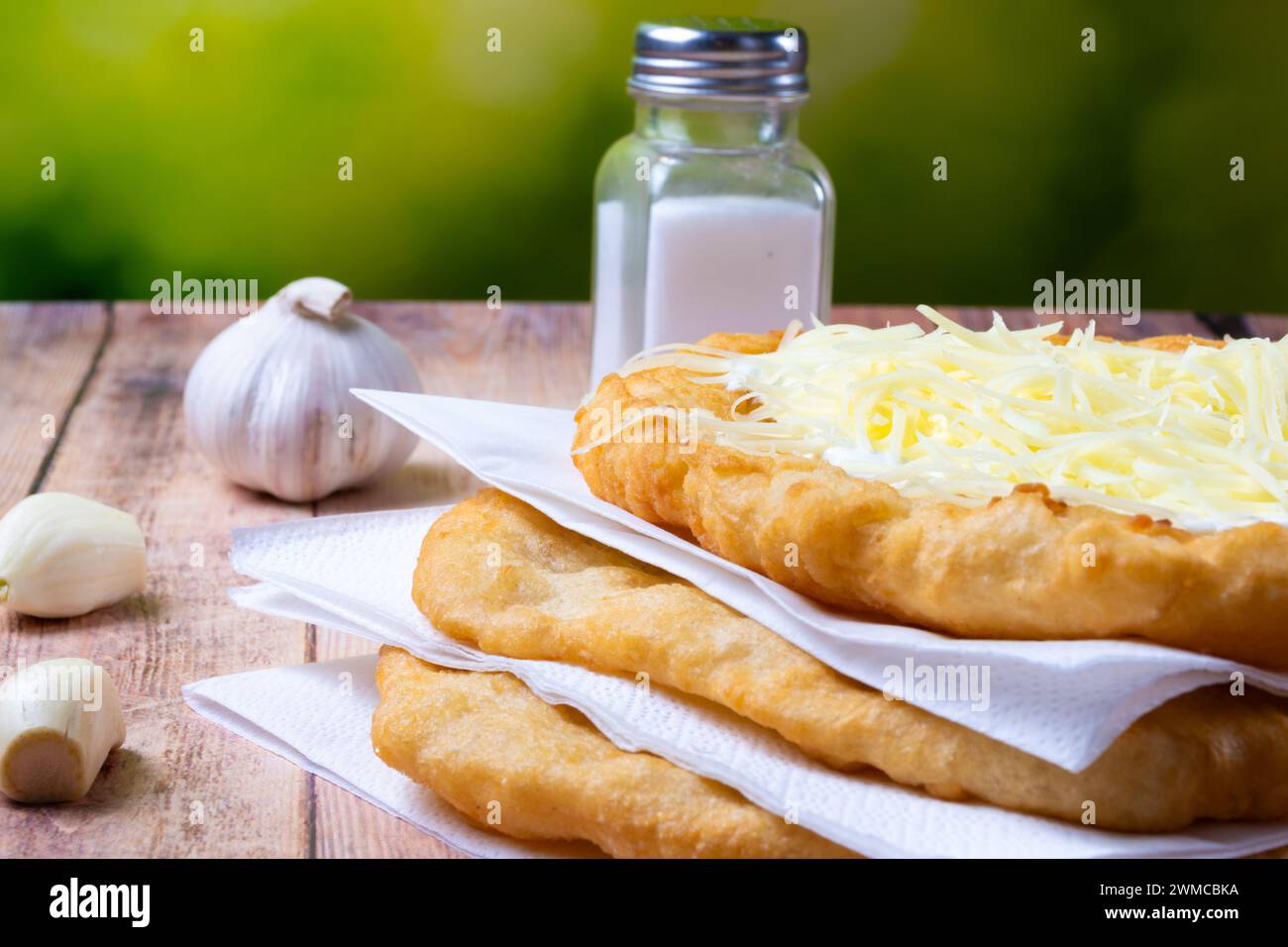 Hungarian deepfried flatbread Stock Photo