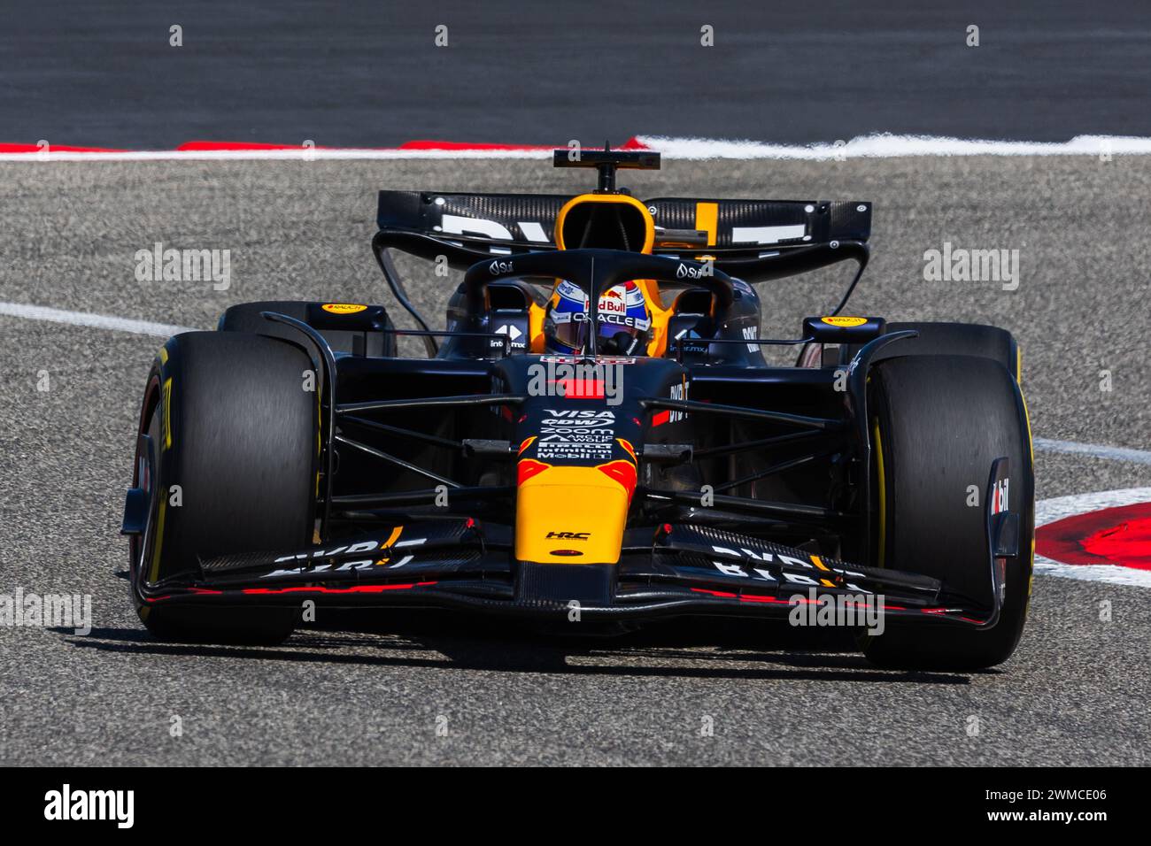 MANAMA, BAHRAIN, Bahrain International Circuit, 22.Feb.2024: Max Verstappen of the Netherlands and Oracle Red Bull Racing during Formula One Bahrain t Stock Photo