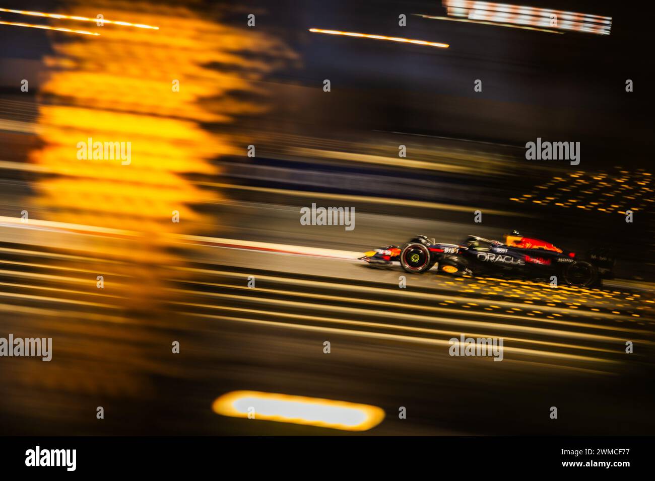 MANAMA, BAHRAIN, Bahrain International Circuit, 23.Feb.2024: Max Verstappen of the Netherlands and Oracle Red Bull Racing during Formula One Bahrain t Stock Photo