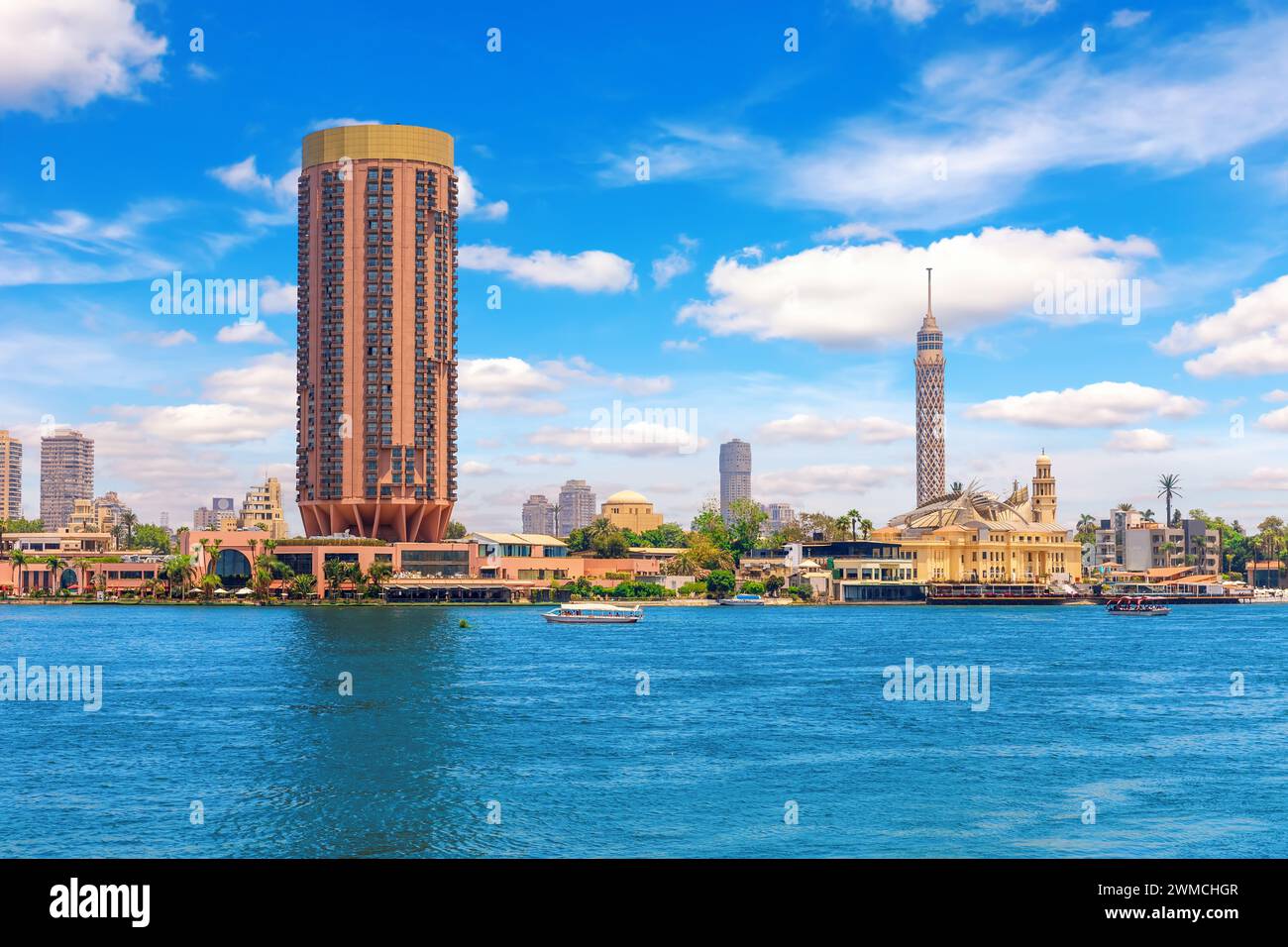 Cairo downtown view, nile and the skyscrappers, Egypt Stock Photo - Alamy