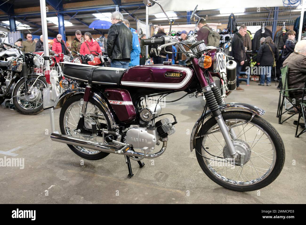 The Bristol Classic Motorcycle Show 2024 Yamaha FS 1E Sixteener Moped from the 1970s Stock Photo