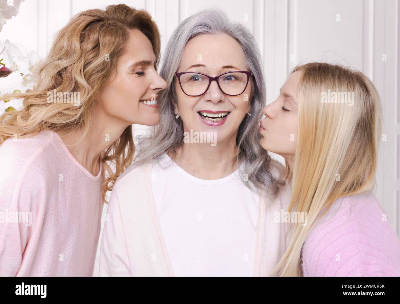 Three generations of women, from grandmother to granddaughter, share ...