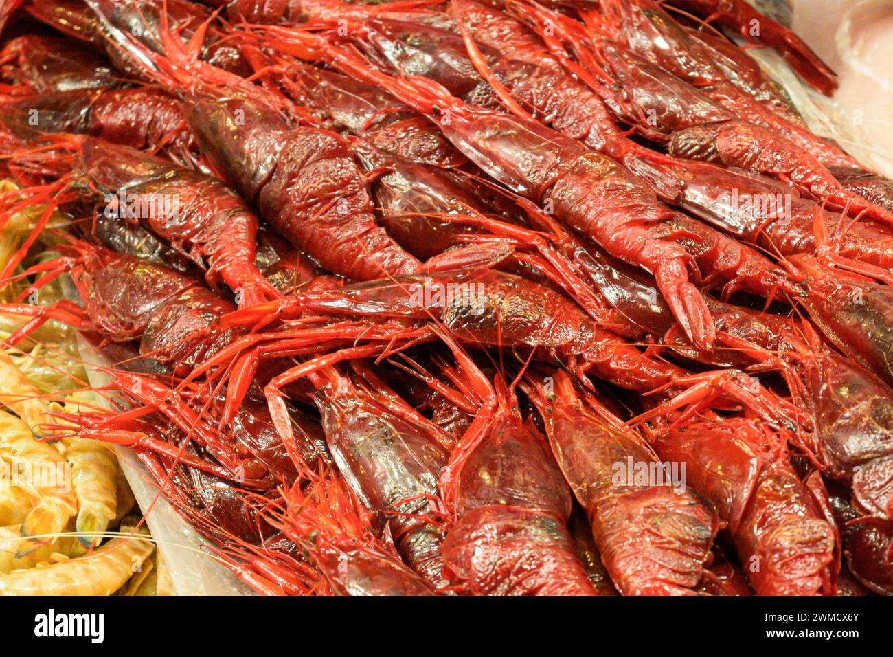 Delicious shrimp dish. Prawn dish. Species called red gamba or tiger