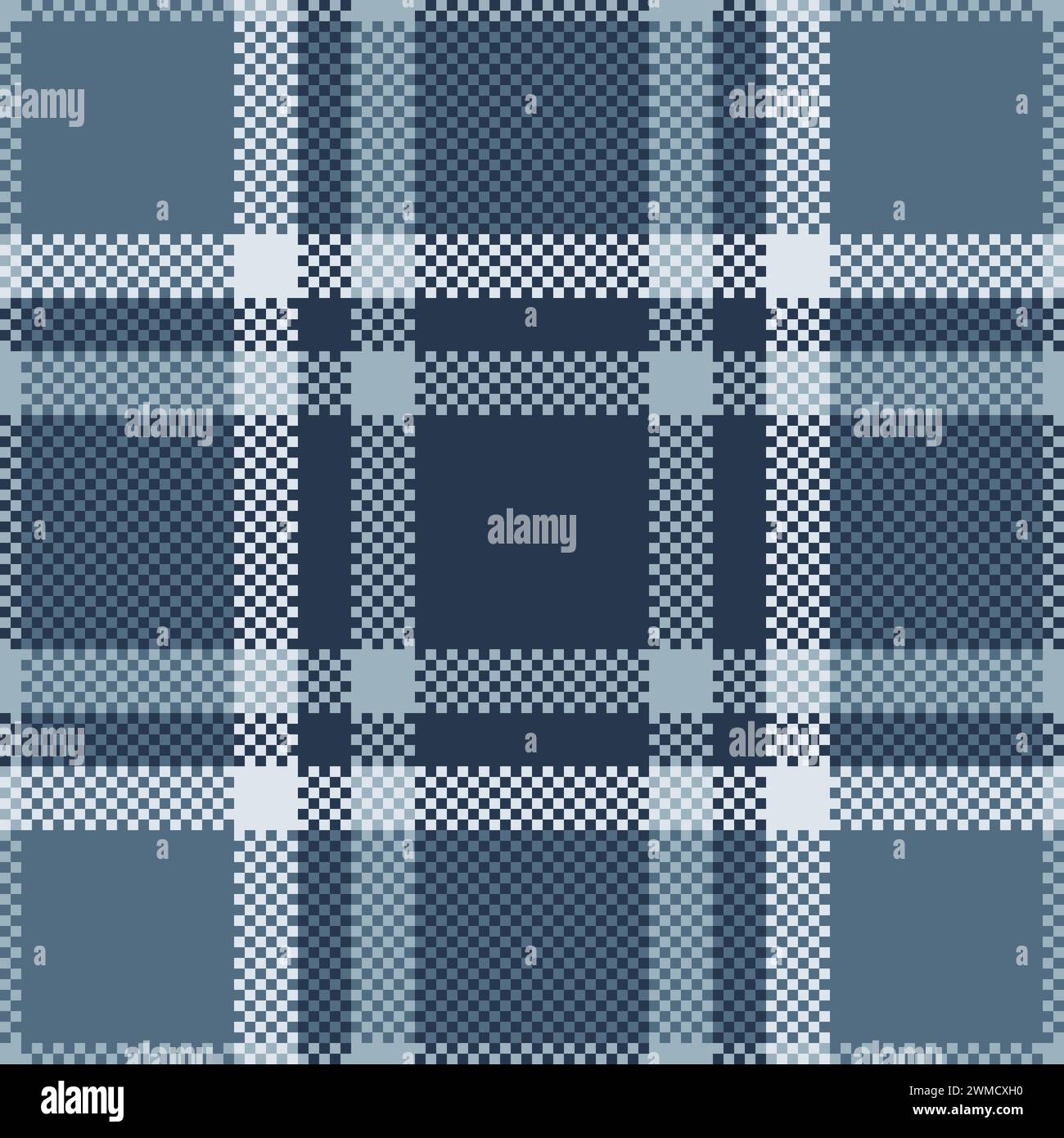 Plaid Pattern Vector In Blue And White Seamless Tartan Check Graphic For  Flannel Shirt Skirt Scarf Jacket Blanket Throw Other Modern Spring Autumn  Winter Everyday Fashion Textile Design Stock Illustration - Download