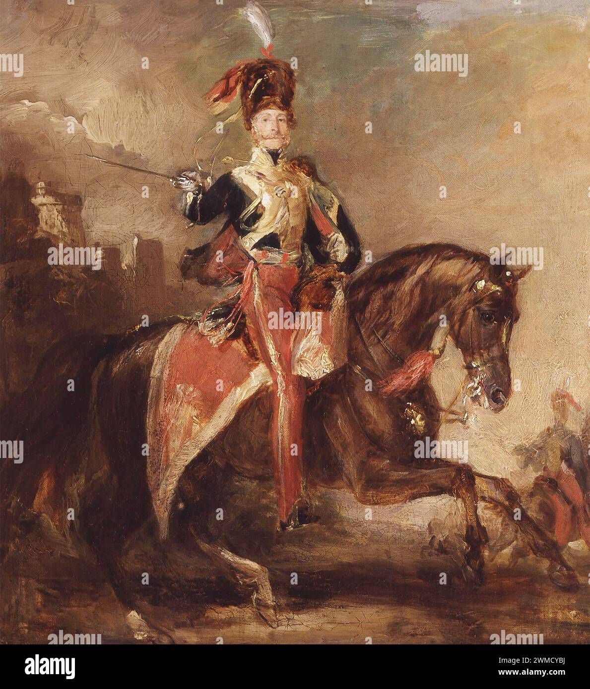 LORD  CARDIGAN, James Brunell, 7th Earl of Cardigan (1797-1868) British Army officer  about 1850. Commanded the Light Brigade during the Crimean War. Painting by Francis Gratnt,1841. Stock Photo