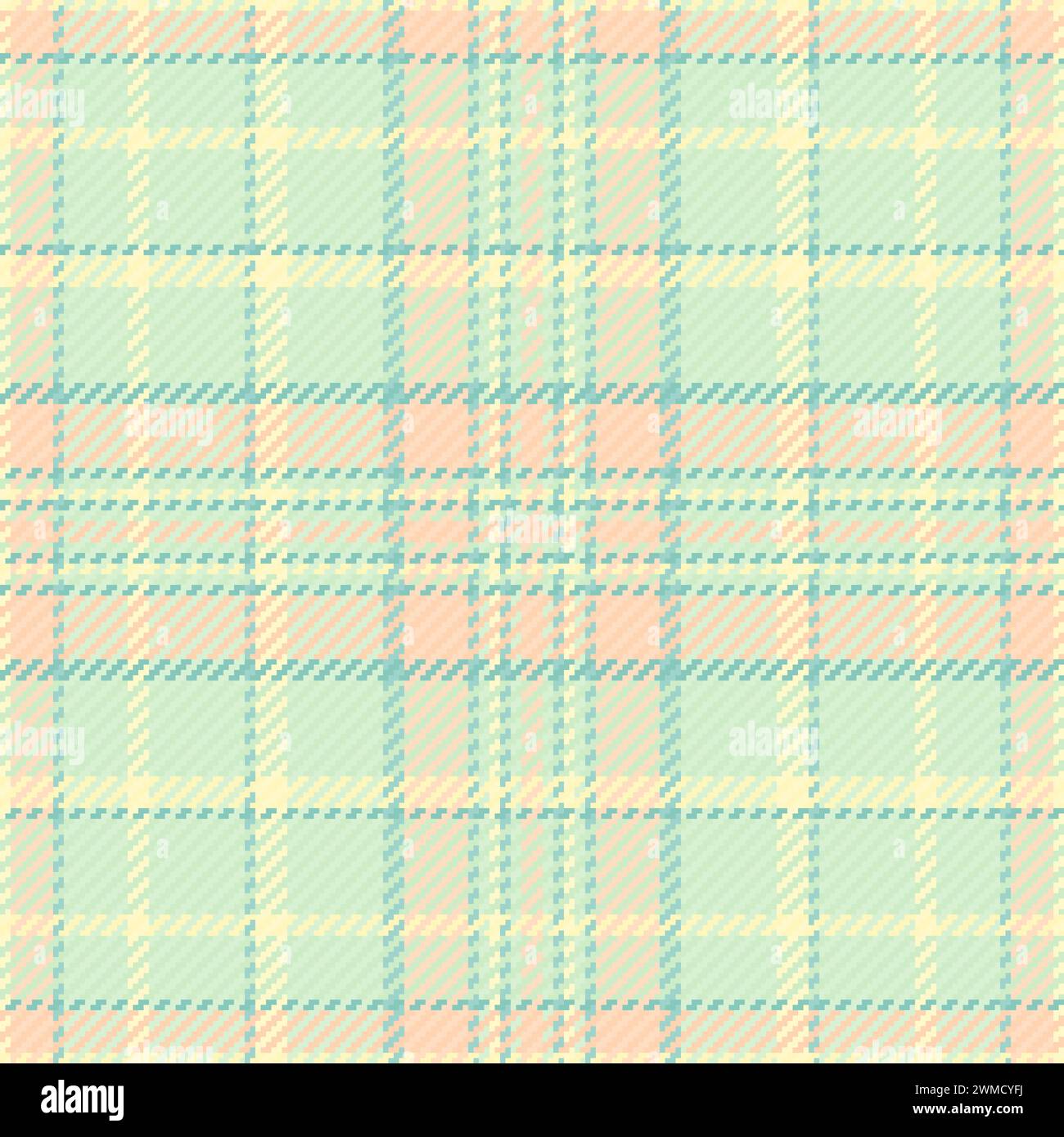 Texture textile vector of seamless background plaid with a pattern fabric tartan check in light and lemon chiffon colors. Stock Vector