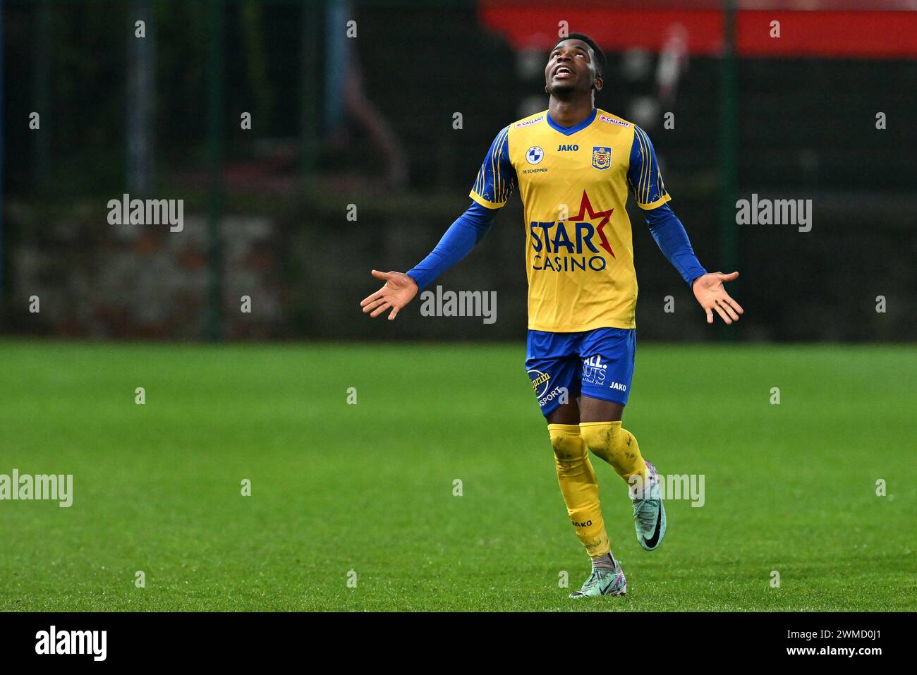 Taofeek Ismaheel (11) of Beveren celebrating after scoring the 1-0 goal ...