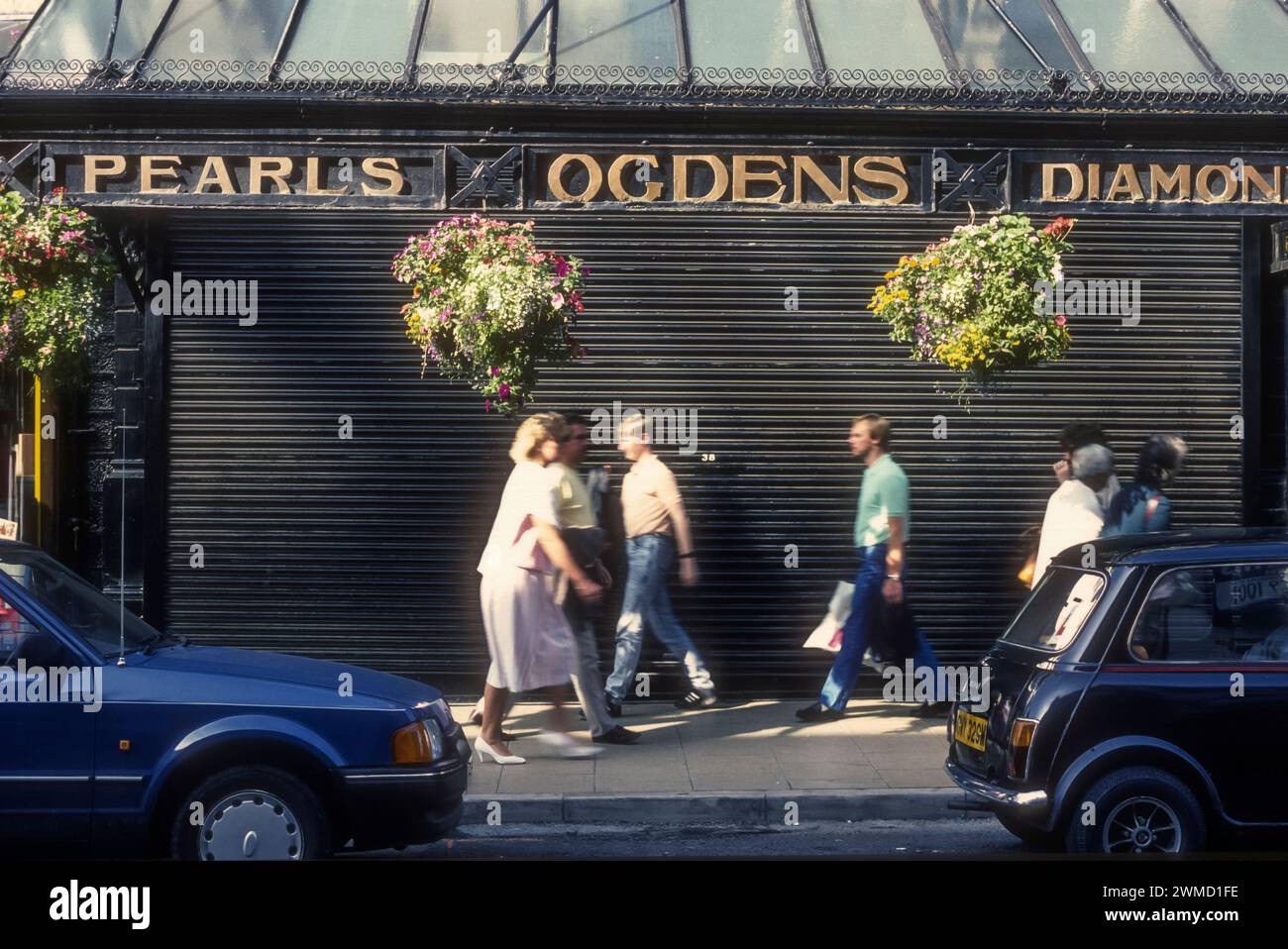 1987 archive photograph of Ogdens jeweller's shop in Harrogate. Stock Photo