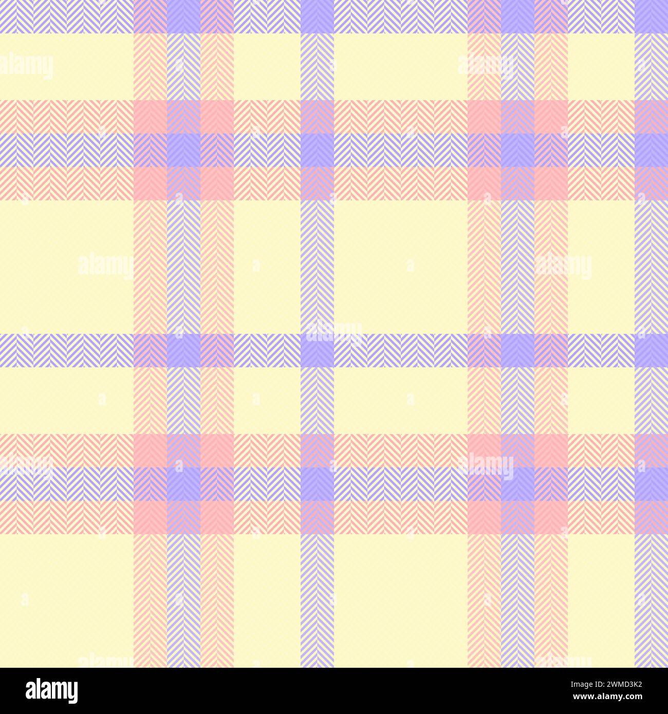 Tartan texture seamless of fabric vector textile with a check plaid background pattern in light and lemon chiffon colors. Stock Vector