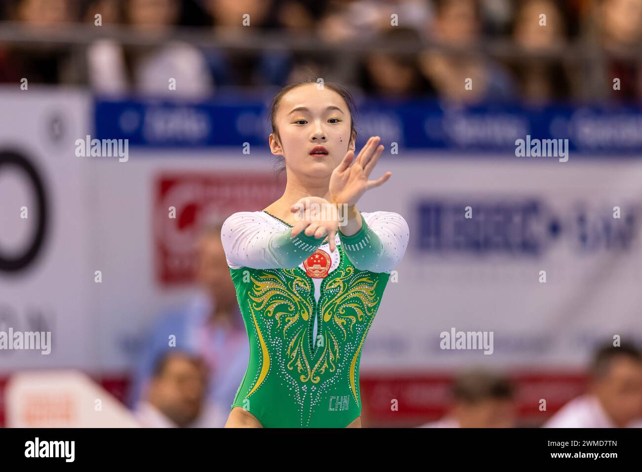 Cottbus, Germany. 25th Feb, 2024. Gymnastics World Cup, women Floor