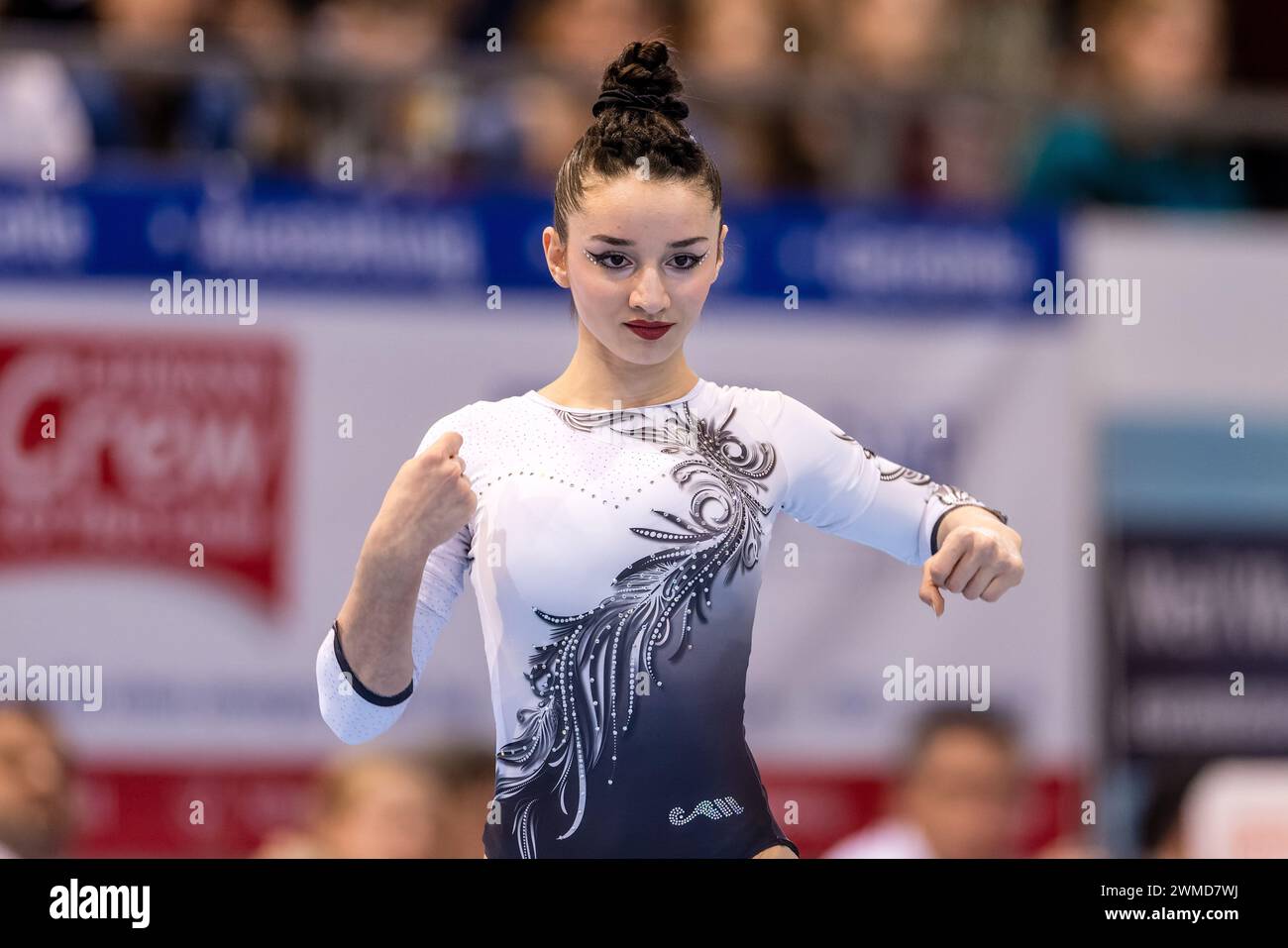 Cottbus, Germany. 25th Feb, 2024. Gymnastics World Cup, women Floor