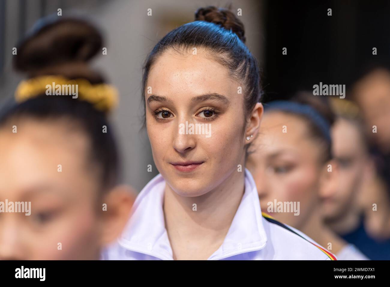 Cottbus, Germany. 25th Feb, 2024. Gymnastics World Cup, women Uneven