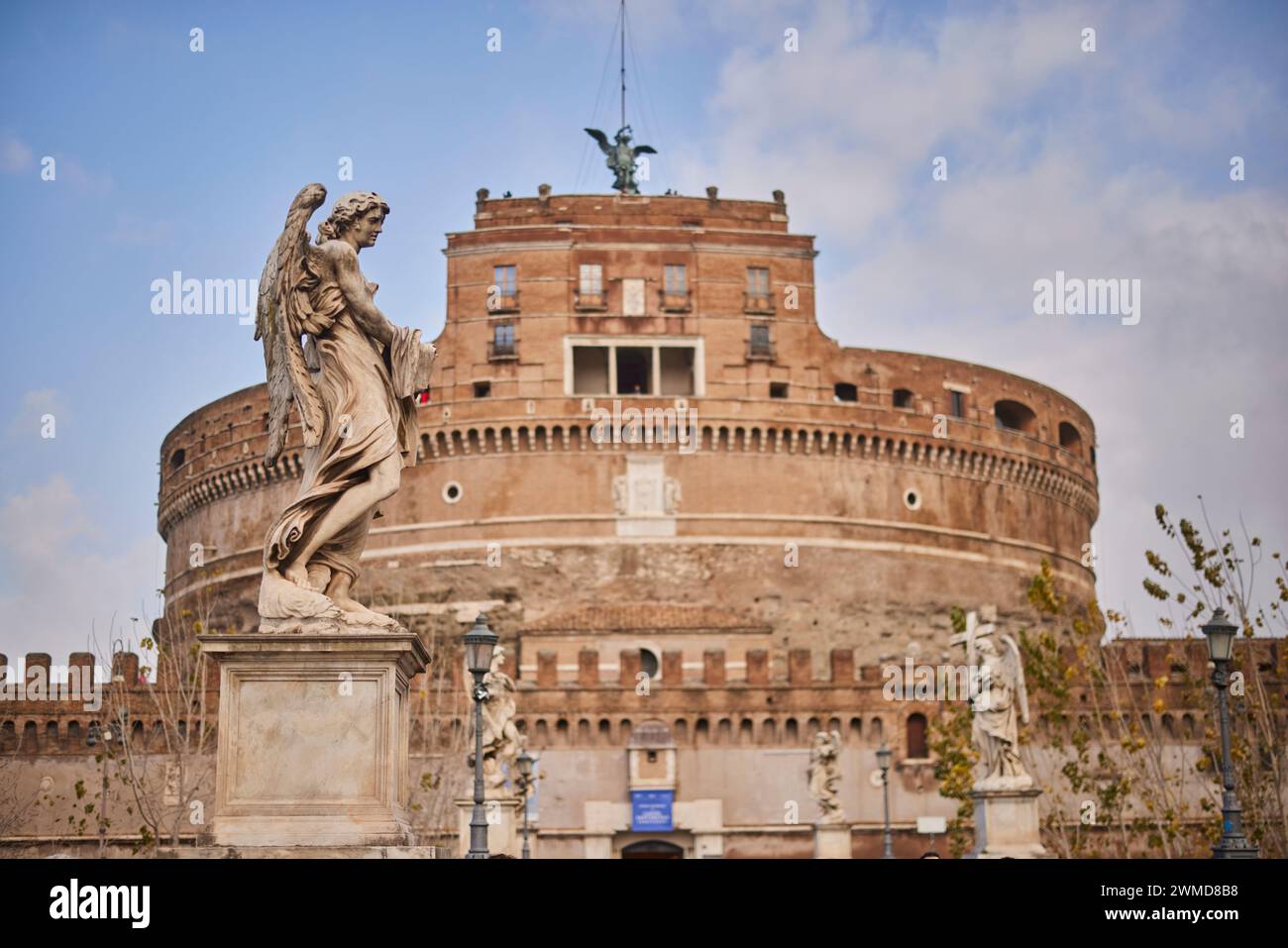 Mausoleum of Hadrian, also known as Castel Sant'Angelo, Castle of the Holy Angel in Rome, Italy. Stock Photo