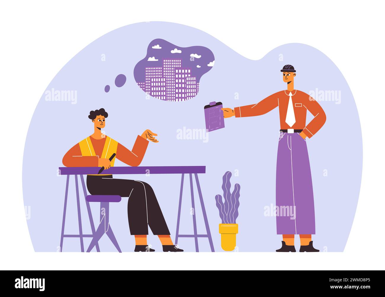Builders, engineers, architects professional construction team workers Stock Vector