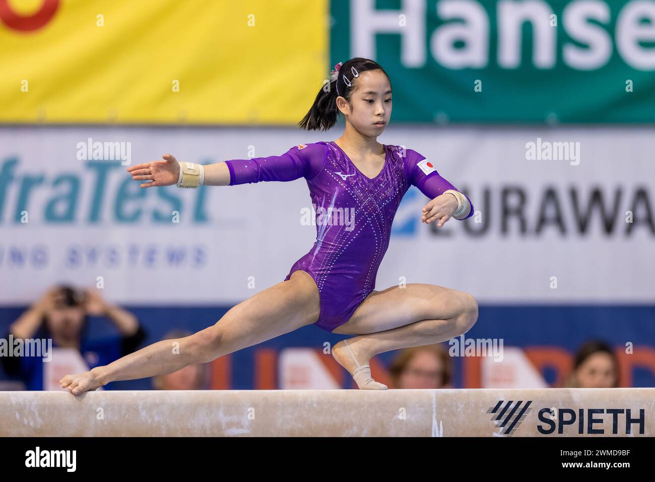 25 February 2024, Brandenburg, Cottbus Gymnastics World Cup, women