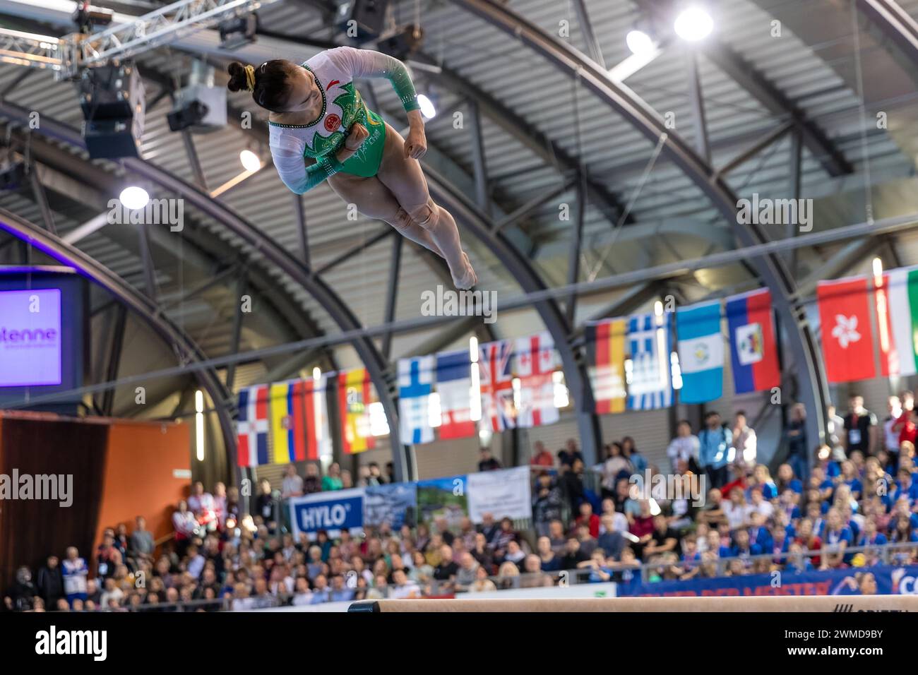 Cottbus, Germany. 25th Feb, 2024. Gymnastics World Cup, women Uneven