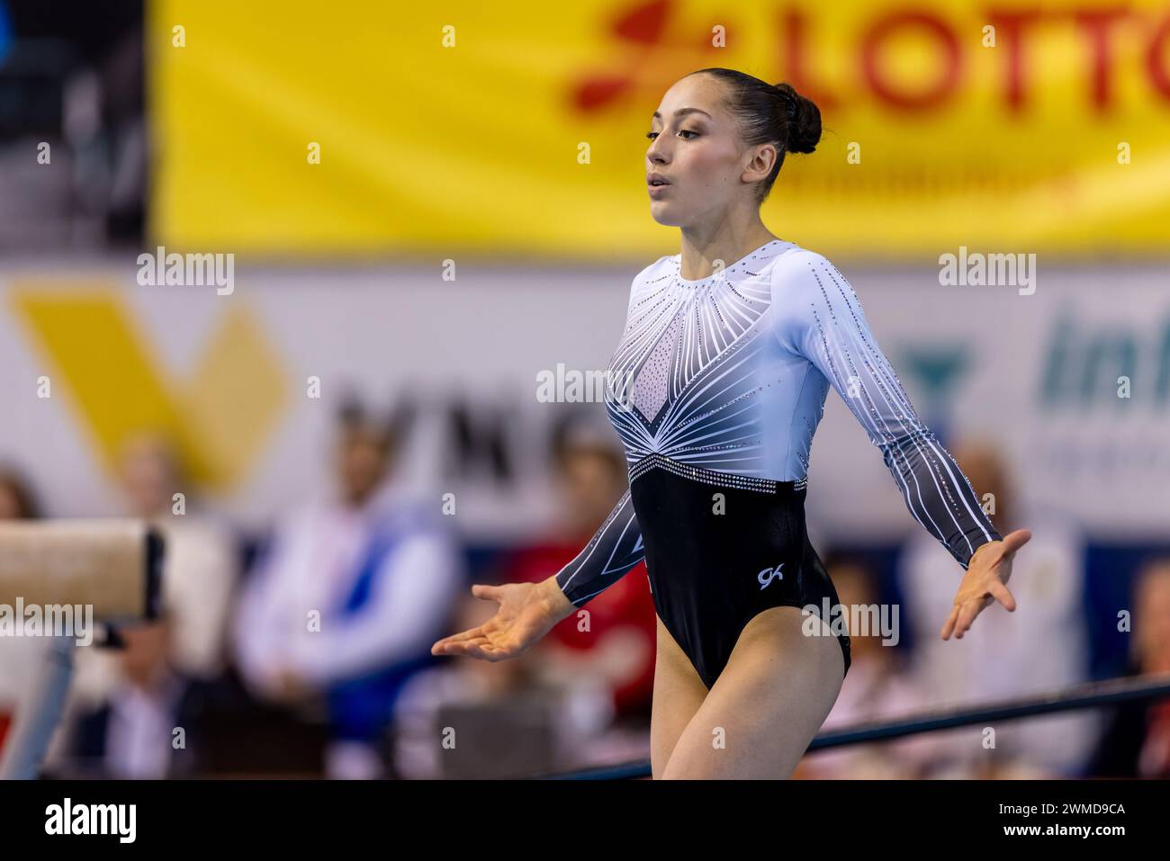 Cottbus, Germany. 25th Feb, 2024. Gymnastics World Cup, women Floor