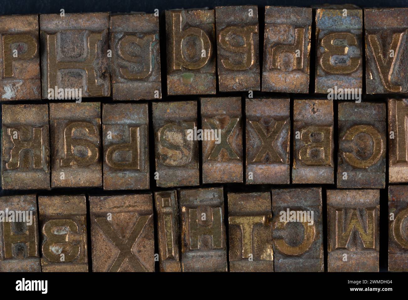 movable type alphabet set background Stock Photo - Alamy