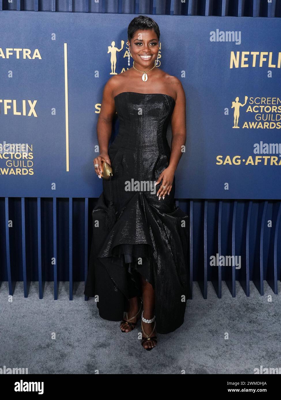 Los Angeles, USA. 24th Feb, 2024. Denee Benton walking on the red ...