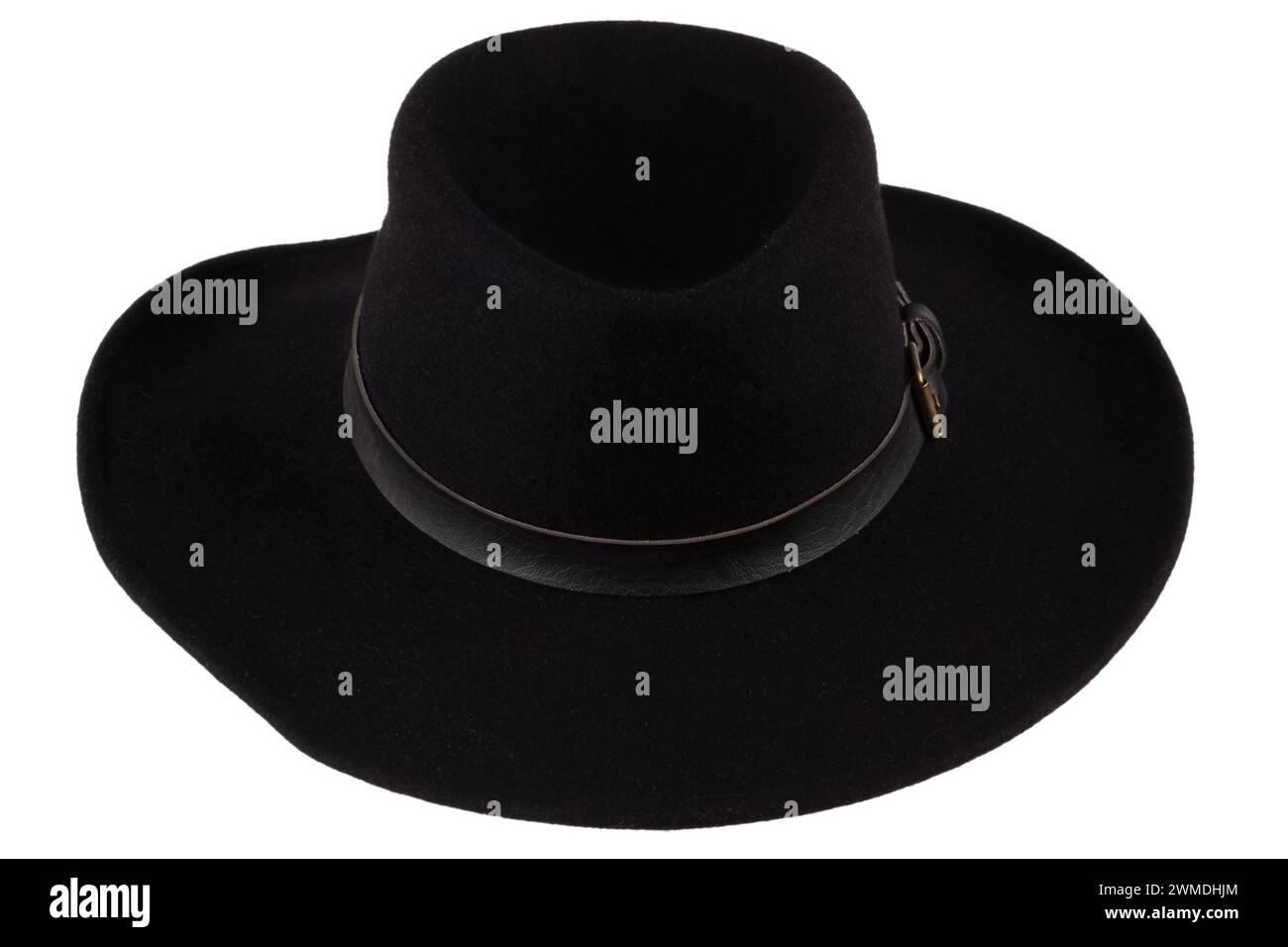 Old west black hat. Isolated on white background Stock Photo - Alamy