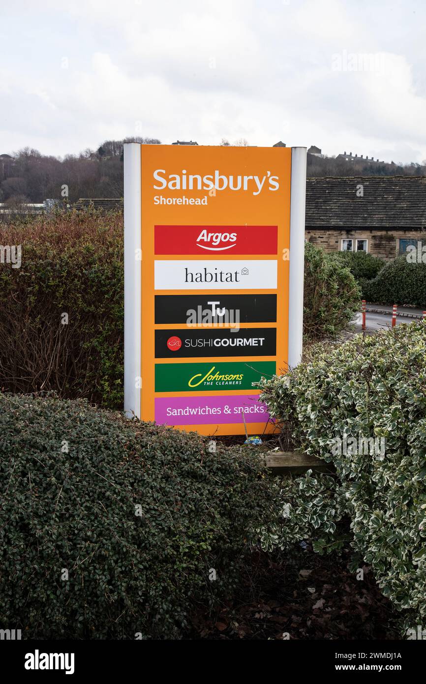 Entrance sign and logo to Sainsbury's supermarket, Shorehead