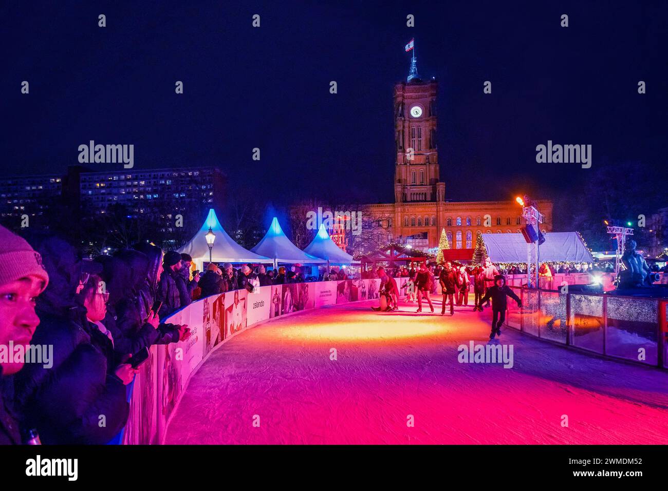 12232023 Berlin Young people on ice rink in the centre of Berlin and