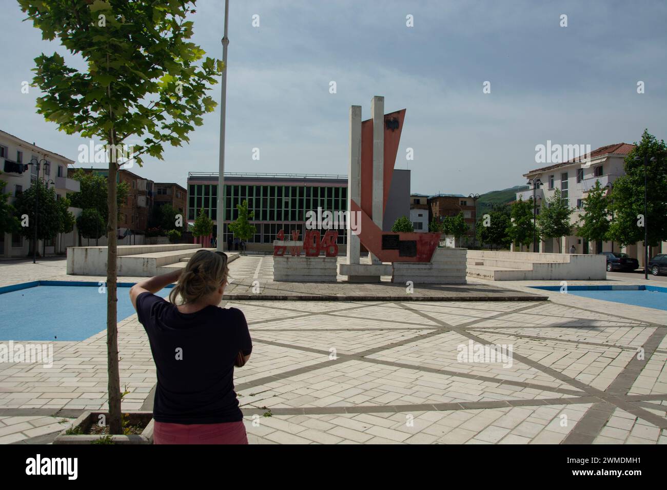 Kommunistische Architektur in Albanien Stock Photo