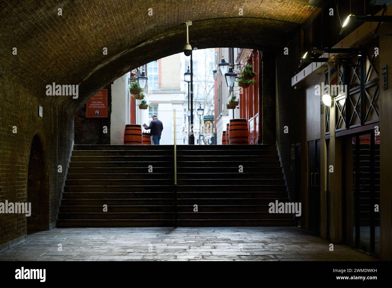 2 feb 2024 - londonuk : Craven Passage in London, and underground arched victorian street. Stock Photo