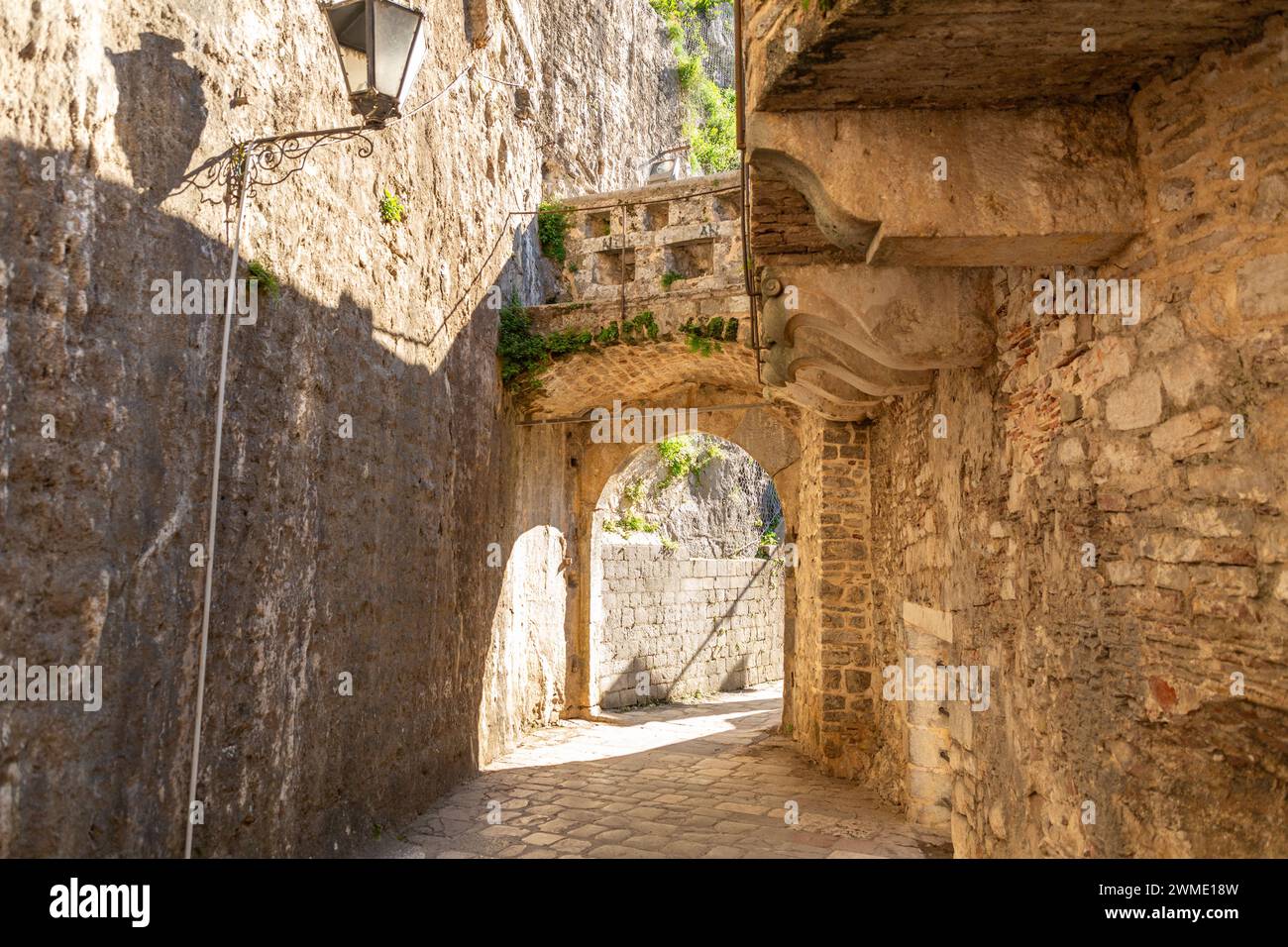 Kotor, Montenegro - FEB 14, 2024: The fortifications of Kotor are an ...