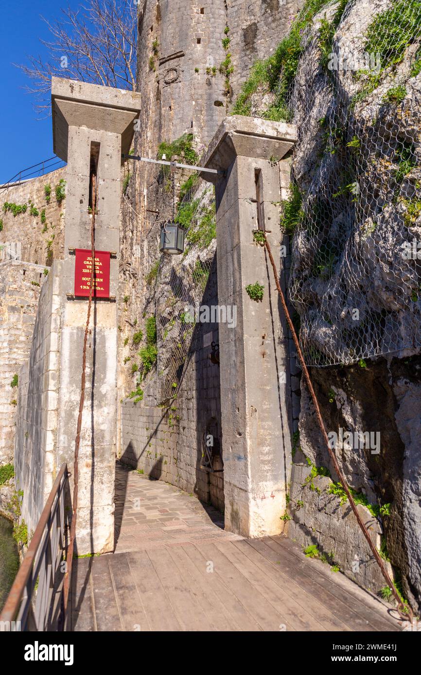 Kotor, Montenegro - FEB 14, 2024: The fortifications of Kotor are an ...